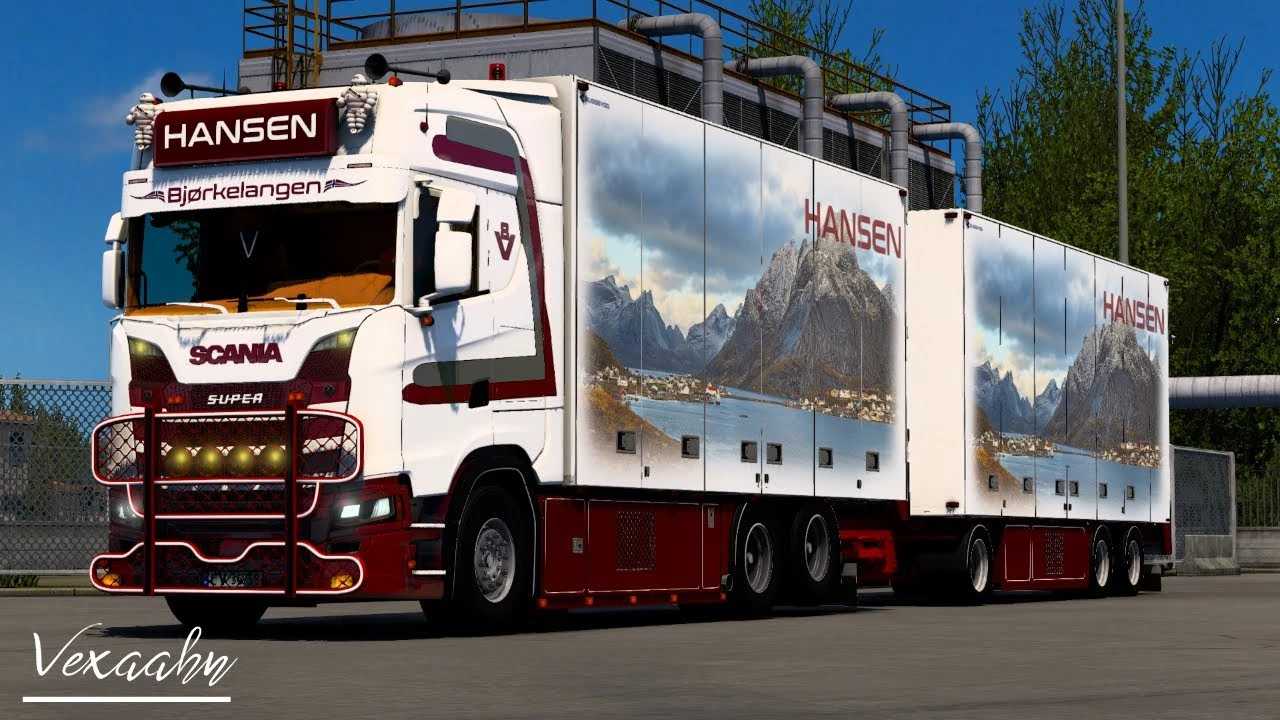 Scania S580 Tandem Hansen Trailer v1.4 1.53 ETS2