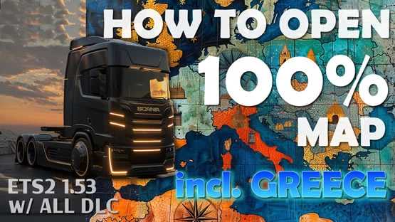 100% opened map 1.53 Profile will all DLC inc. Greece v1.0 ETS2