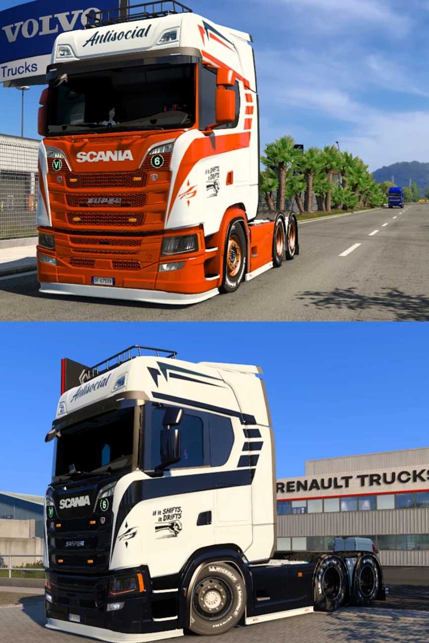 Scania S navy and orange skins v1.0 ETS2